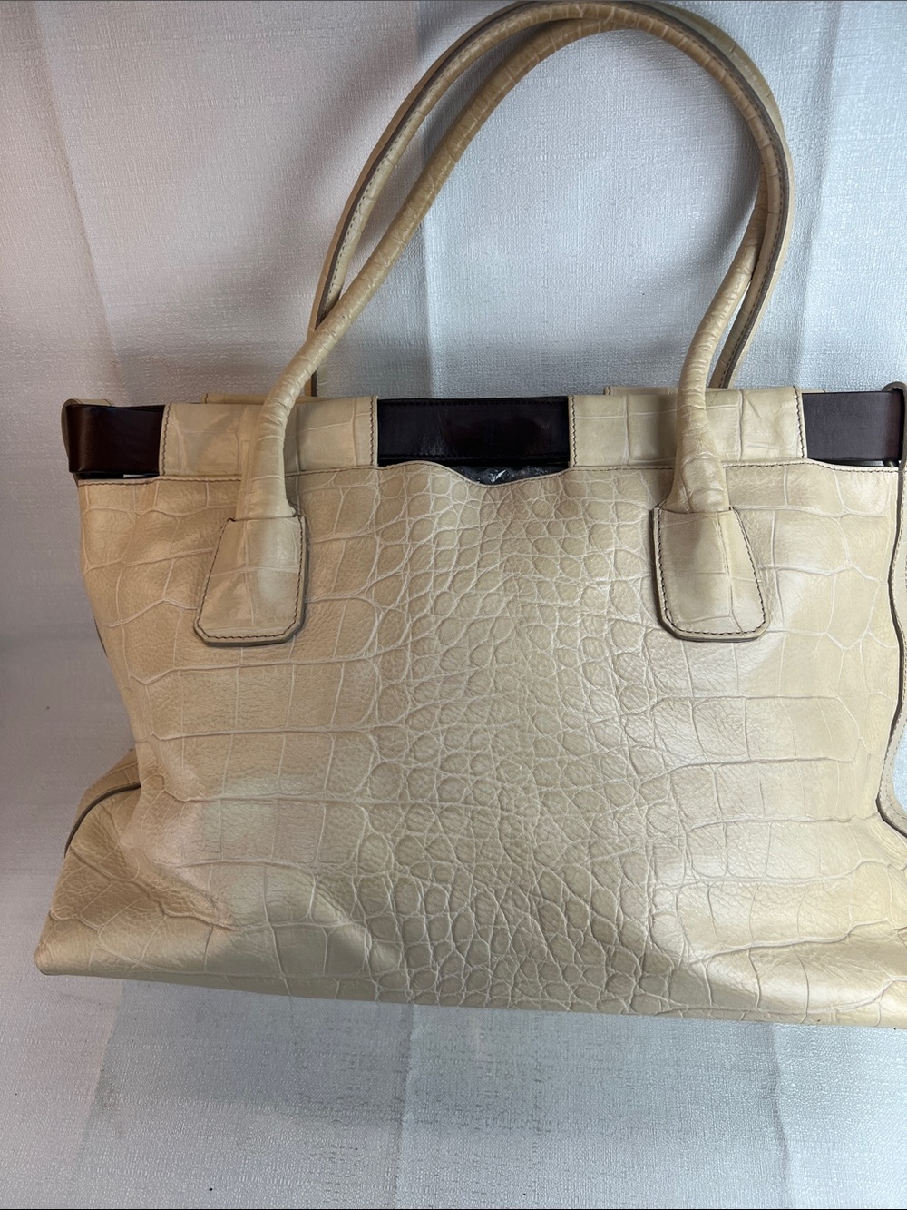 Furla crocodile embossed, beige large tote Giftaway5/19/26 - Picture 2 of 12